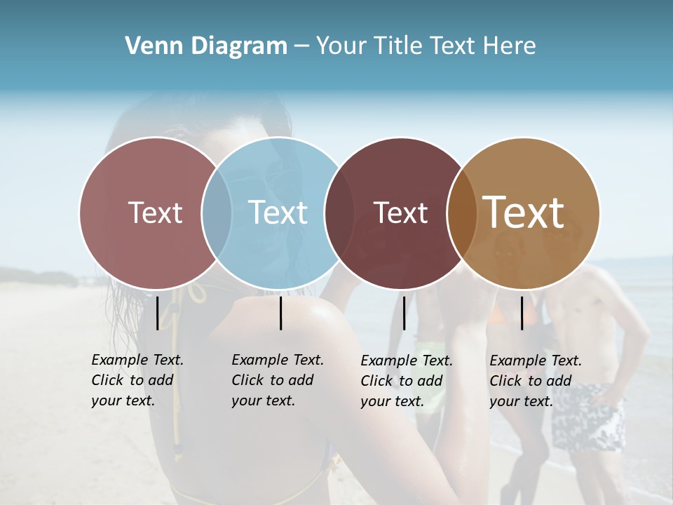 Group Beach Toothy Smile PowerPoint Template