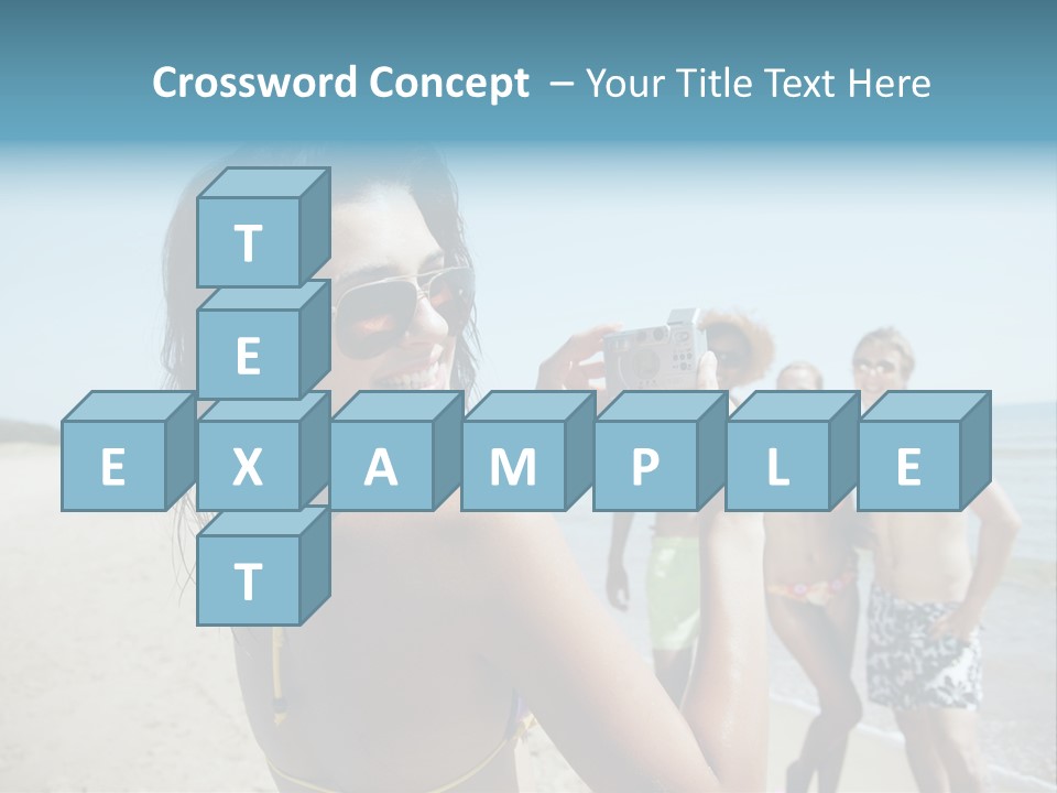 Group Beach Toothy Smile PowerPoint Template