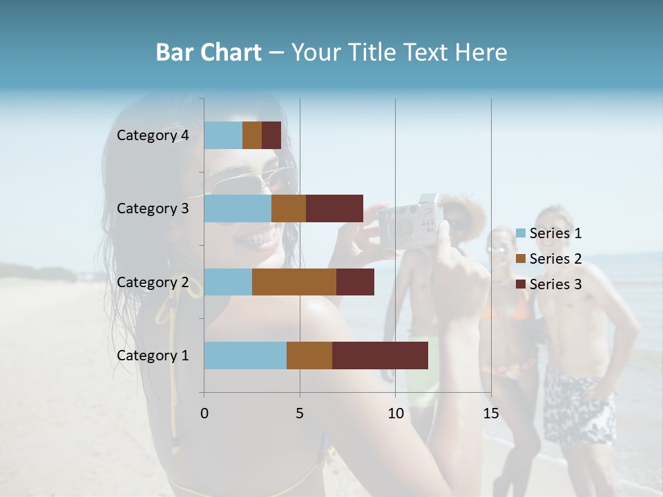 Group Beach Toothy Smile PowerPoint Template