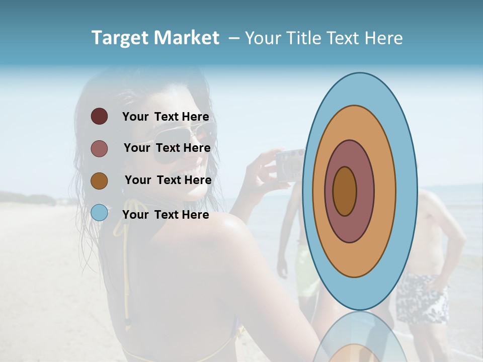 Group Beach Toothy Smile PowerPoint Template