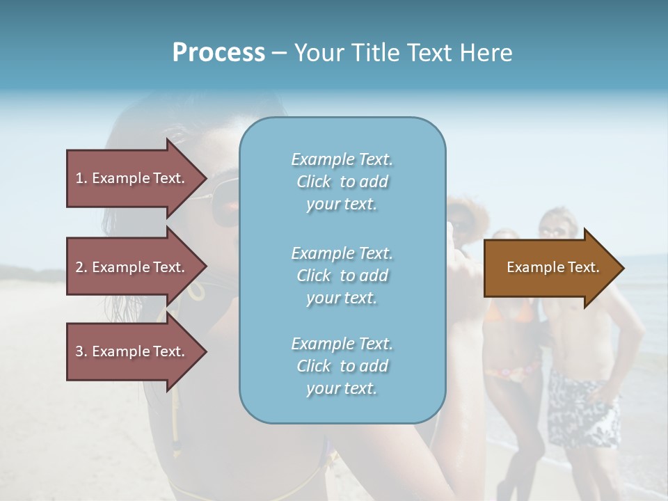 Group Beach Toothy Smile PowerPoint Template