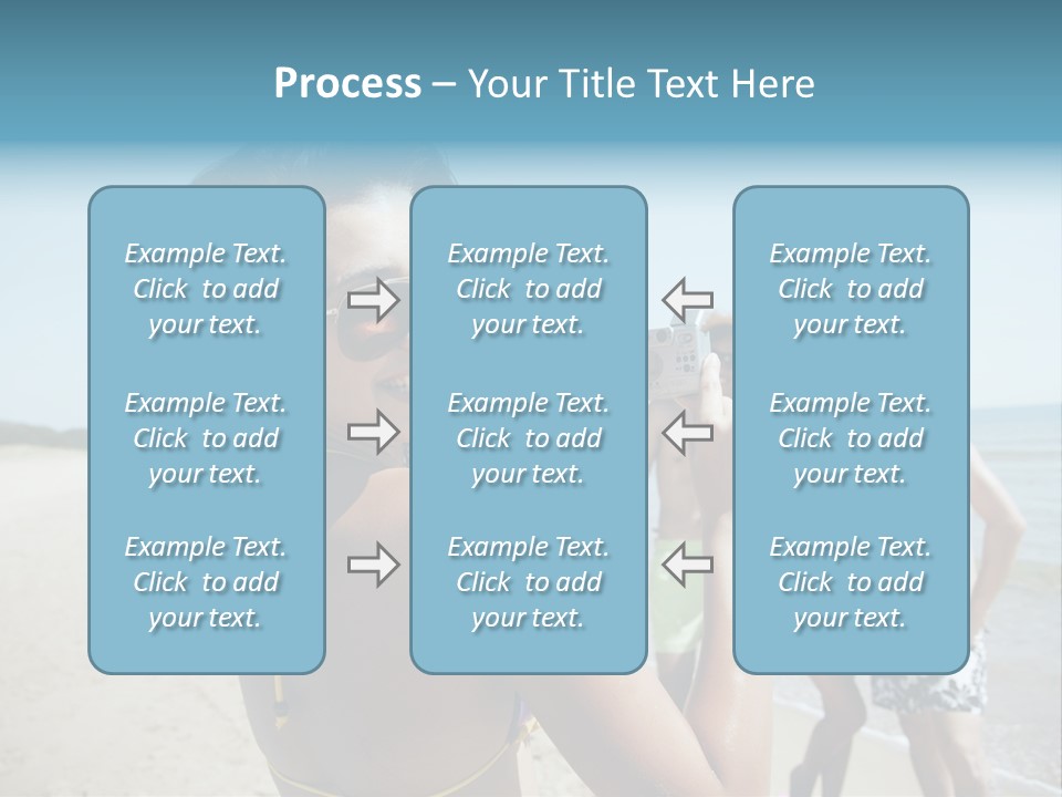 Group Beach Toothy Smile PowerPoint Template