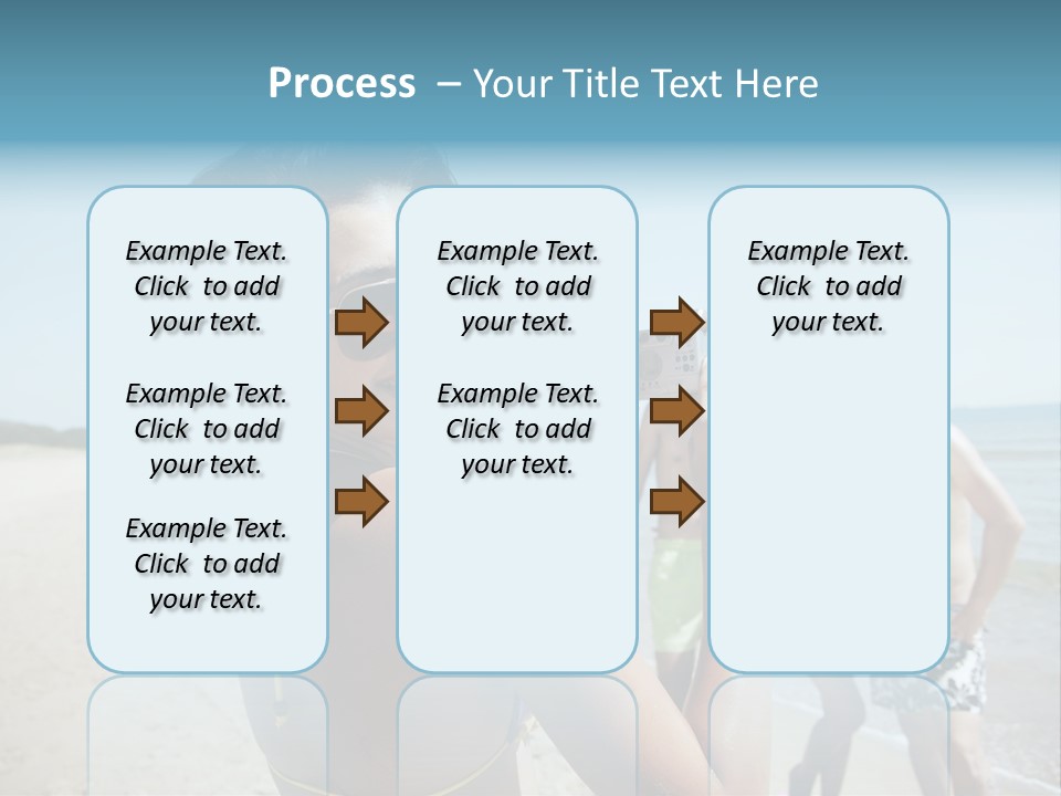 Group Beach Toothy Smile PowerPoint Template