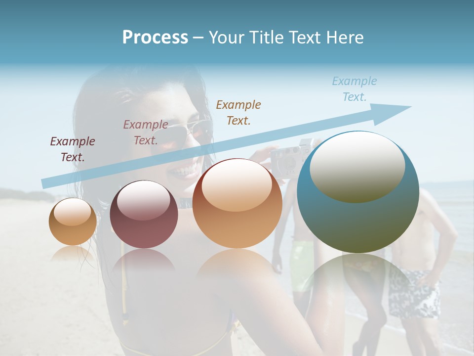 Group Beach Toothy Smile PowerPoint Template