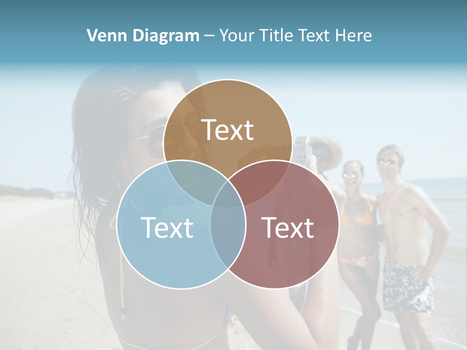 Group Beach Toothy Smile PowerPoint Template