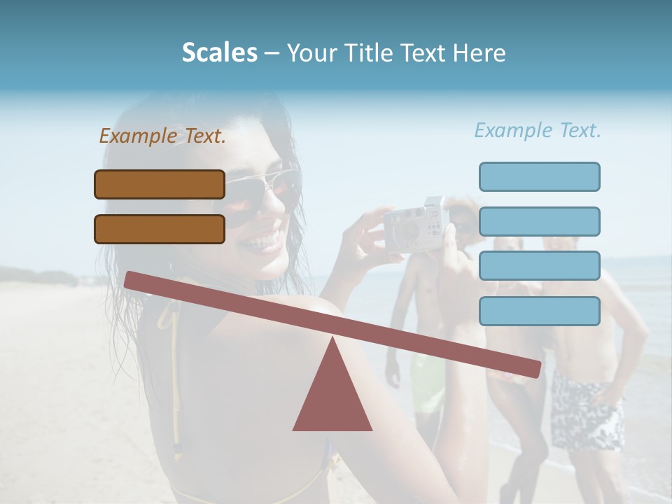 Group Beach Toothy Smile PowerPoint Template