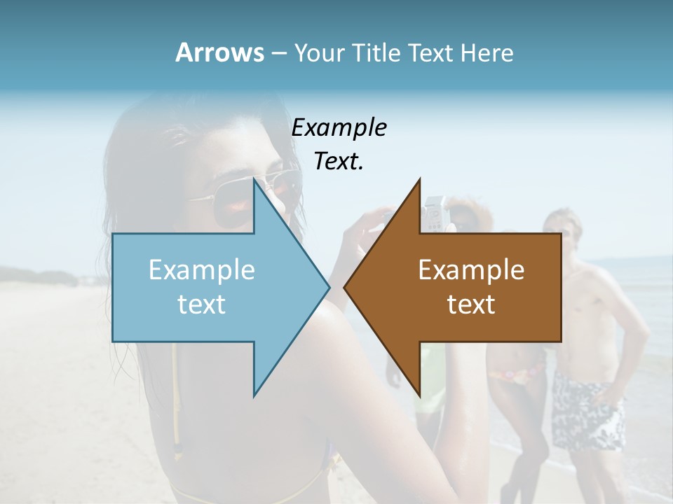 Group Beach Toothy Smile PowerPoint Template