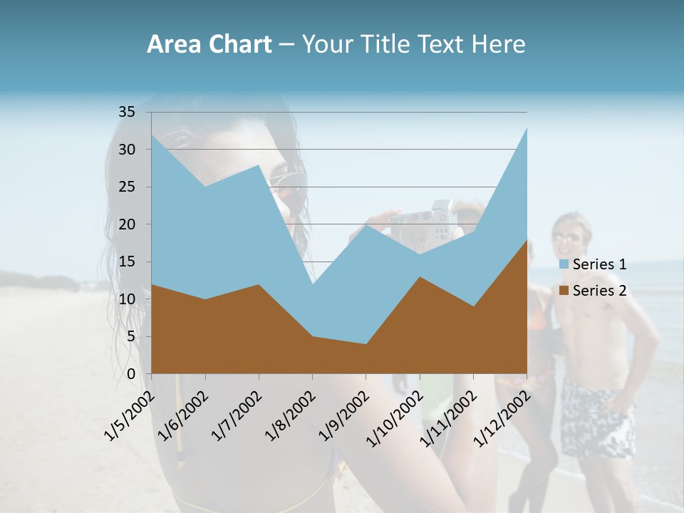 Group Beach Toothy Smile PowerPoint Template