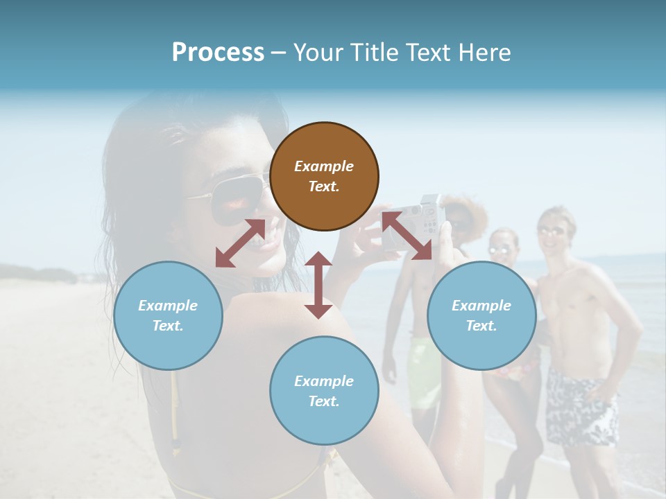 Group Beach Toothy Smile PowerPoint Template