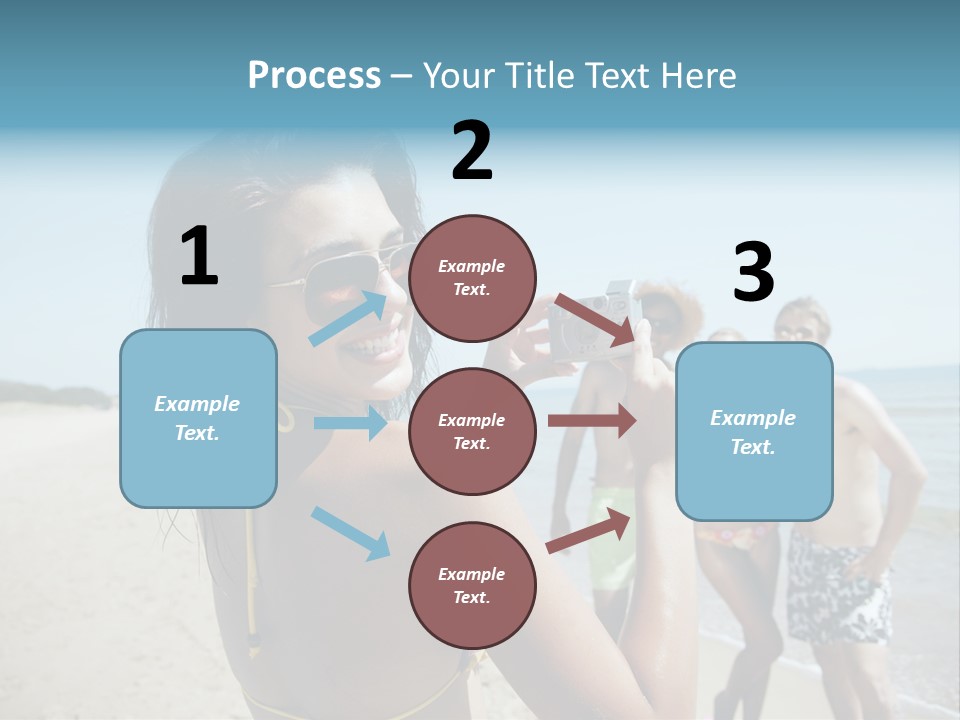 Group Beach Toothy Smile PowerPoint Template