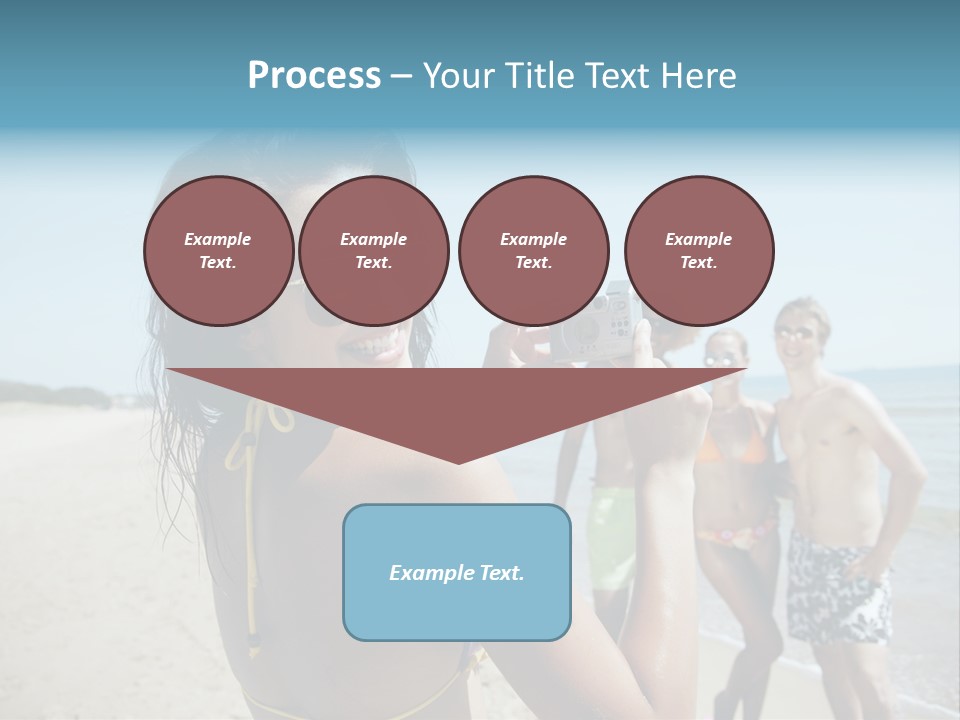 Group Beach Toothy Smile PowerPoint Template