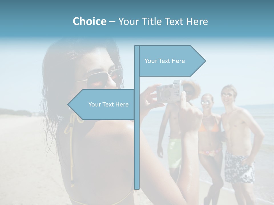 Group Beach Toothy Smile PowerPoint Template