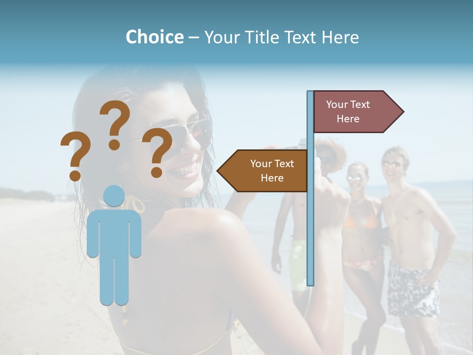 Group Beach Toothy Smile PowerPoint Template