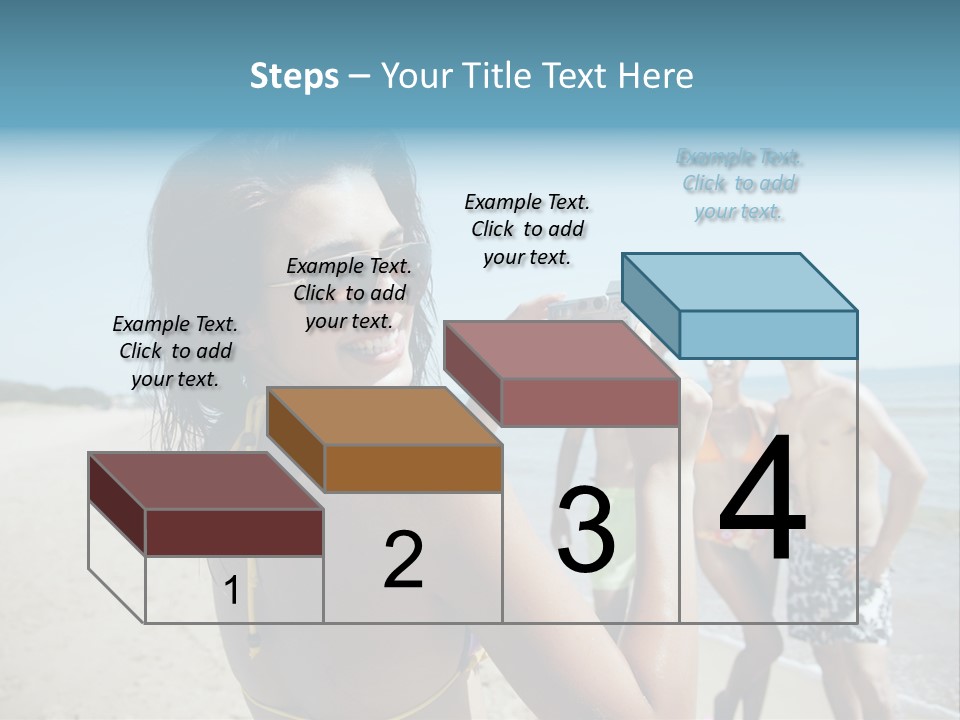 Group Beach Toothy Smile PowerPoint Template