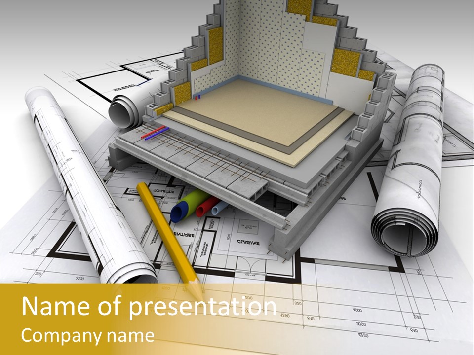 D Rendering Office Terrace PowerPoint Template