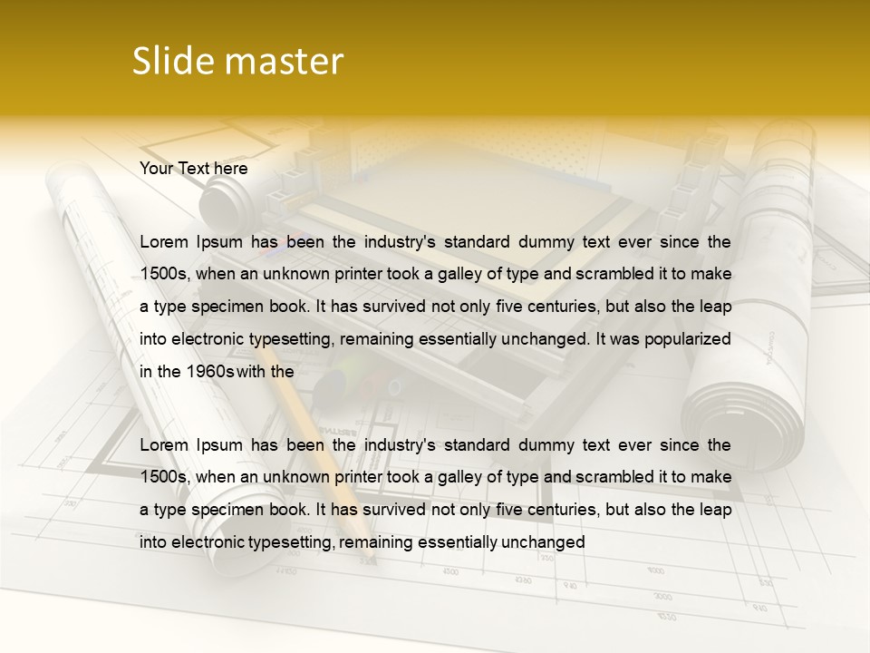 D Rendering Office Terrace PowerPoint Template