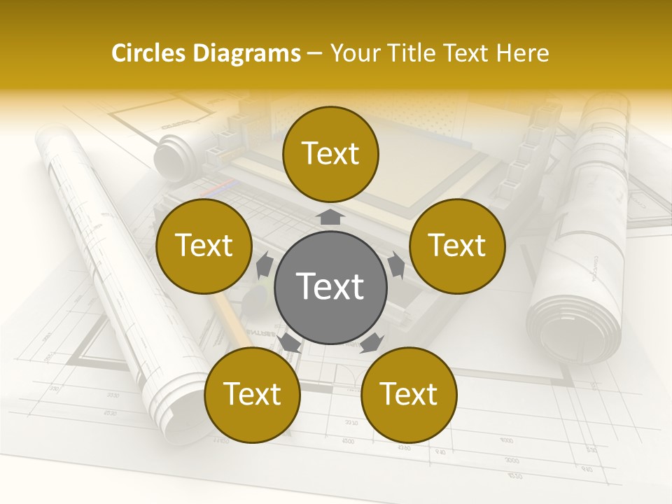 D Rendering Office Terrace PowerPoint Template