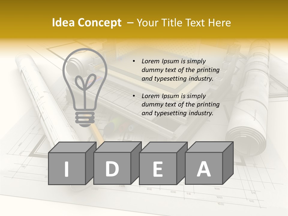 D Rendering Office Terrace PowerPoint Template