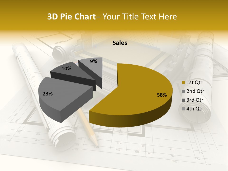 D Rendering Office Terrace PowerPoint Template