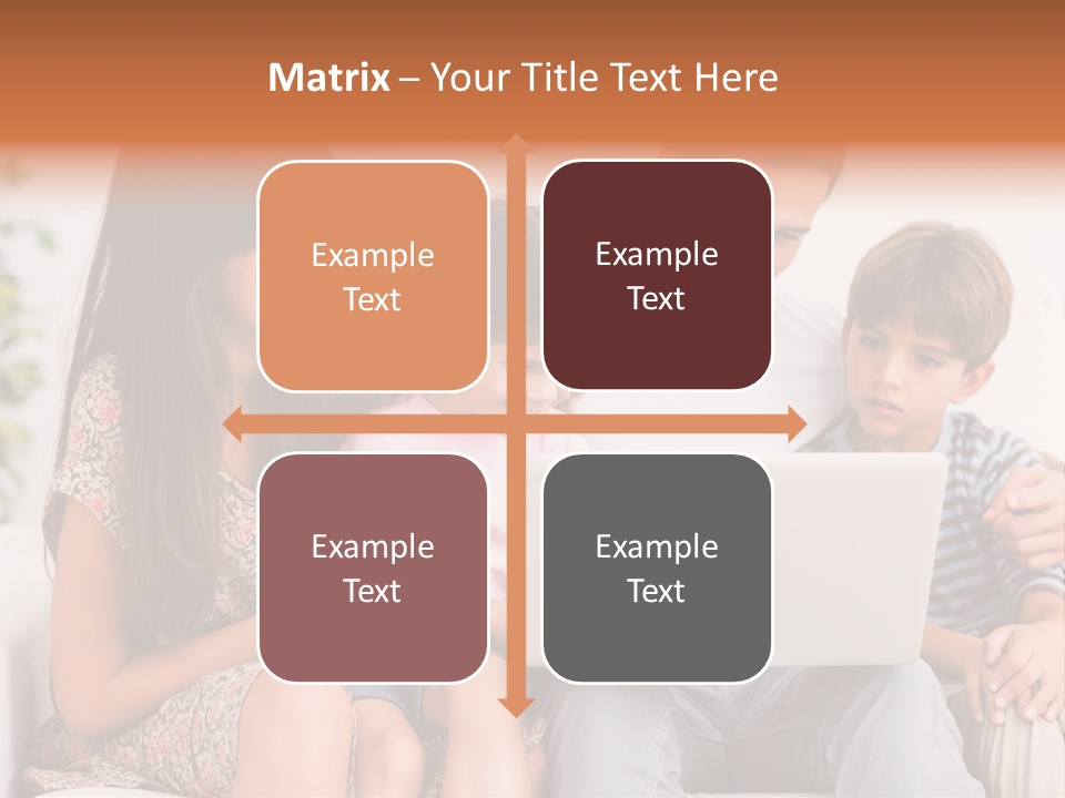 Living Room Brunette Girl PowerPoint Template