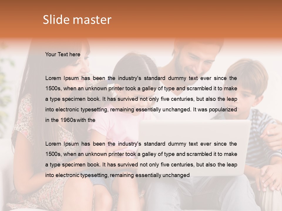 Living Room Brunette Girl PowerPoint Template