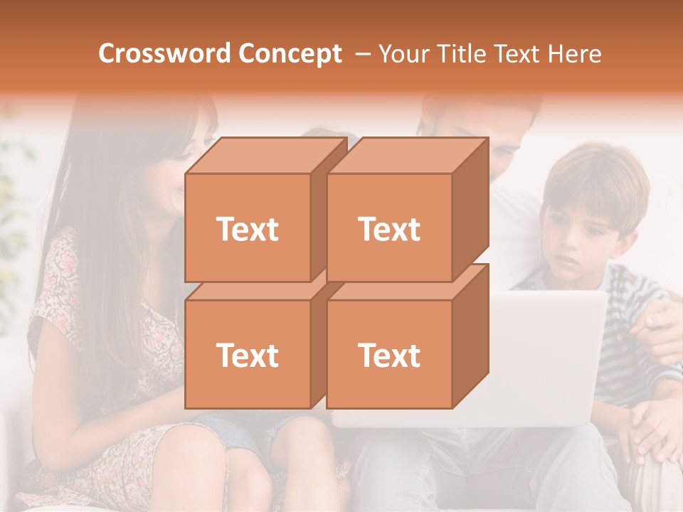 Living Room Brunette Girl PowerPoint Template