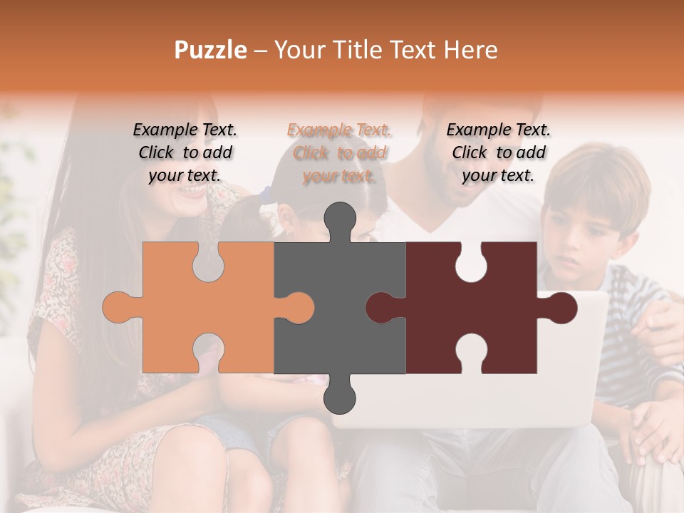 Living Room Brunette Girl PowerPoint Template