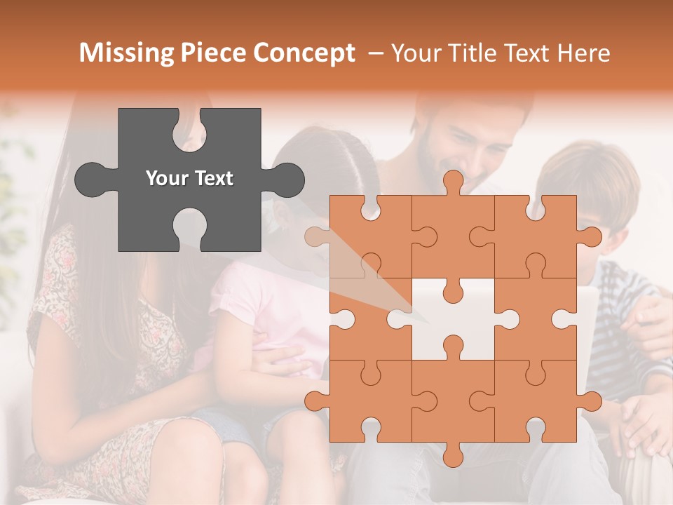 Living Room Brunette Girl PowerPoint Template