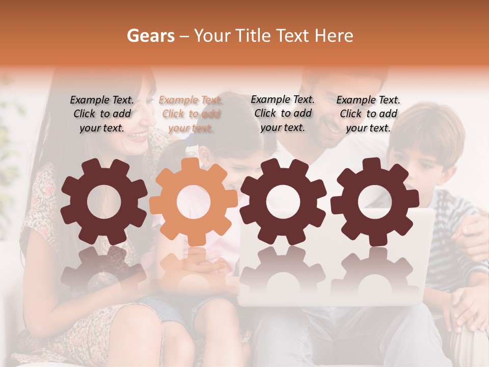 Living Room Brunette Girl PowerPoint Template