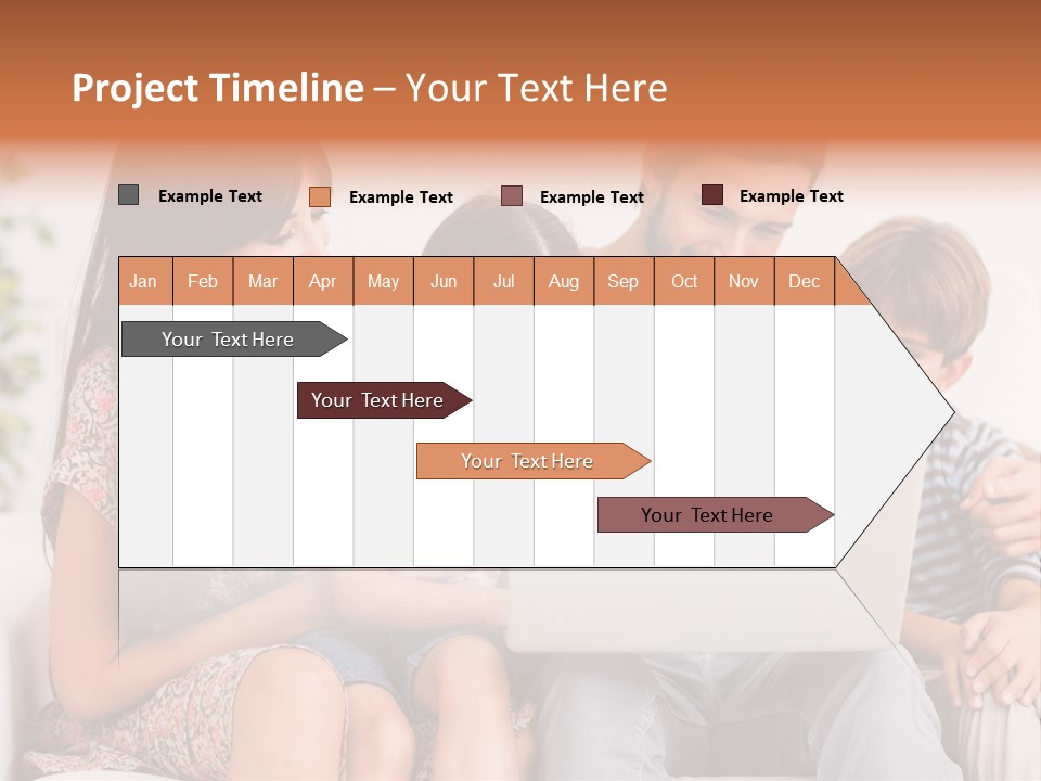 Living Room Brunette Girl PowerPoint Template