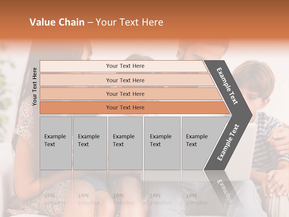 Living Room Brunette Girl PowerPoint Template