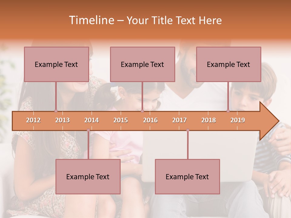 Living Room Brunette Girl PowerPoint Template