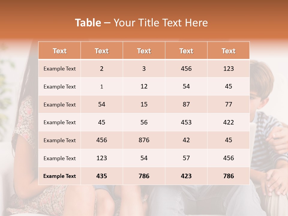 Living Room Brunette Girl PowerPoint Template