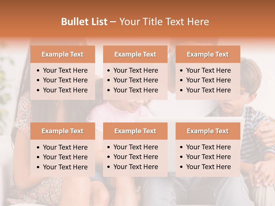 Living Room Brunette Girl PowerPoint Template