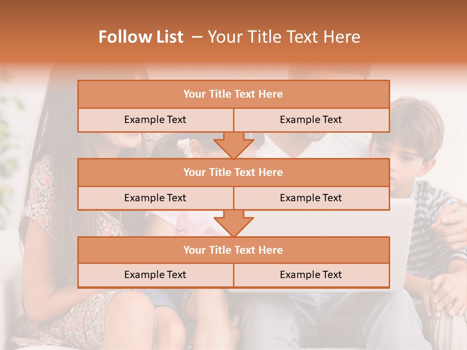 Living Room Brunette Girl PowerPoint Template