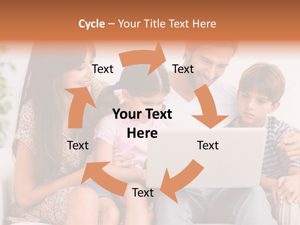 Living Room Brunette Girl PowerPoint Template