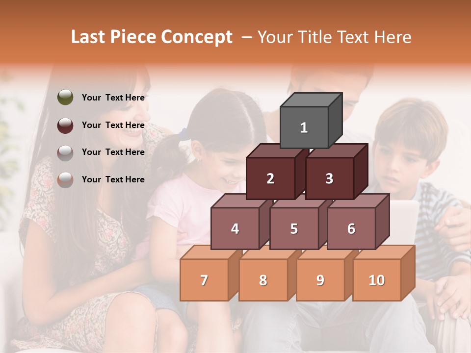 Living Room Brunette Girl PowerPoint Template