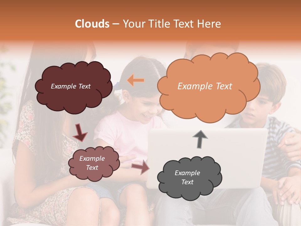 Living Room Brunette Girl PowerPoint Template