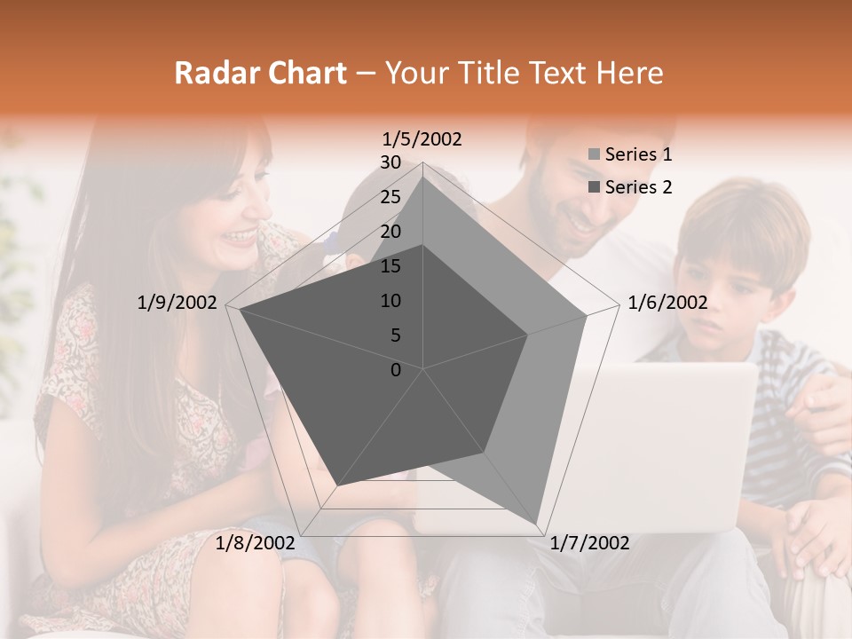 Living Room Brunette Girl PowerPoint Template