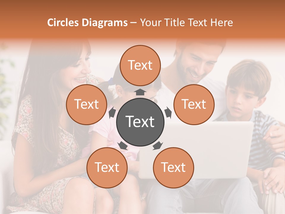 Living Room Brunette Girl PowerPoint Template