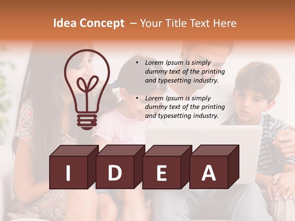 Living Room Brunette Girl PowerPoint Template