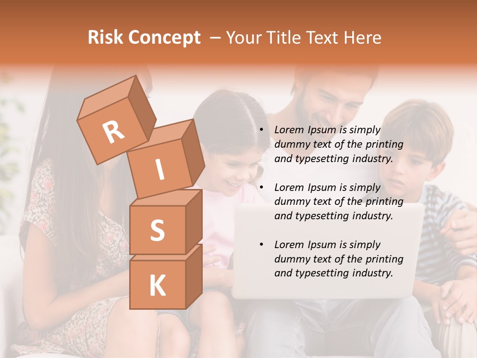 Living Room Brunette Girl PowerPoint Template