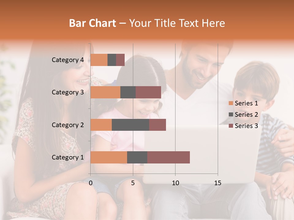 Living Room Brunette Girl PowerPoint Template