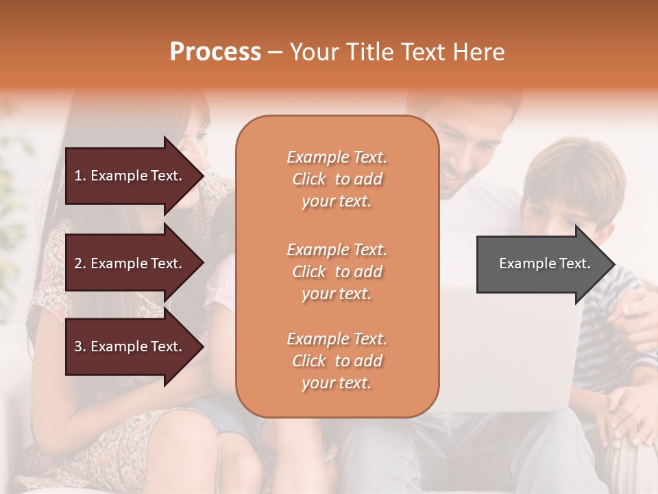 Living Room Brunette Girl PowerPoint Template