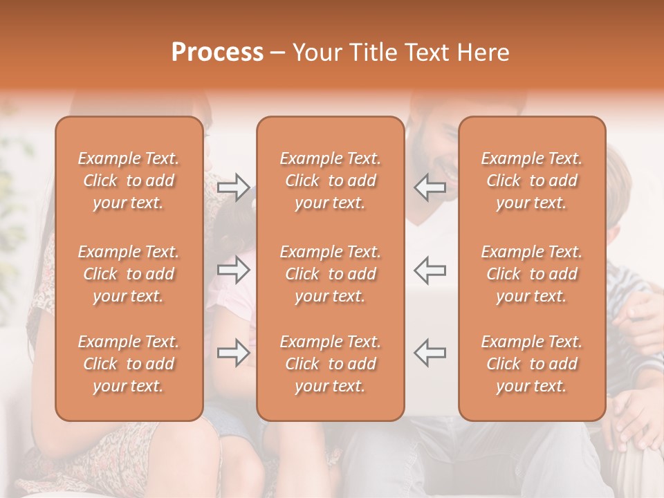 Living Room Brunette Girl PowerPoint Template