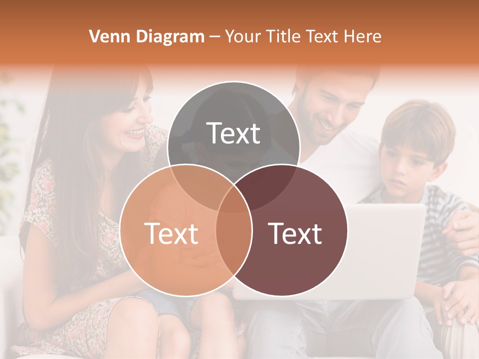 Living Room Brunette Girl PowerPoint Template