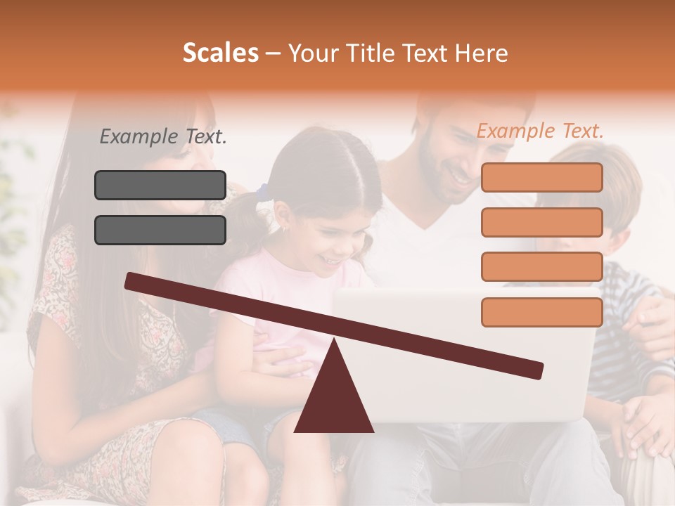 Living Room Brunette Girl PowerPoint Template