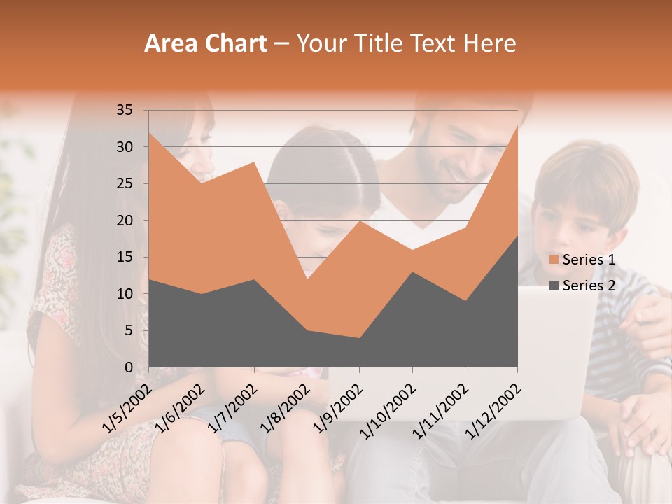 Living Room Brunette Girl PowerPoint Template