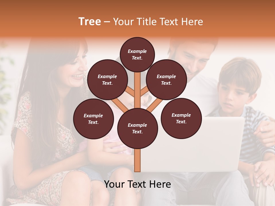 Living Room Brunette Girl PowerPoint Template