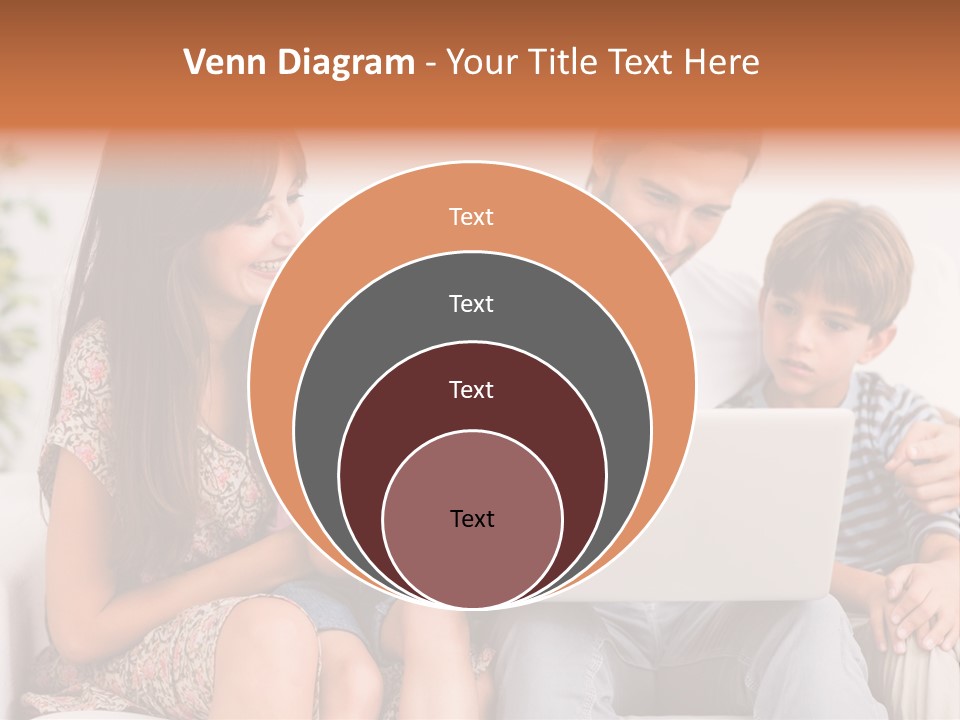 Living Room Brunette Girl PowerPoint Template